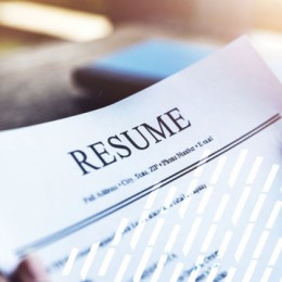 Picture of the top of a resume
