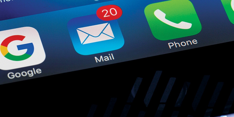 email icon on phone screen
