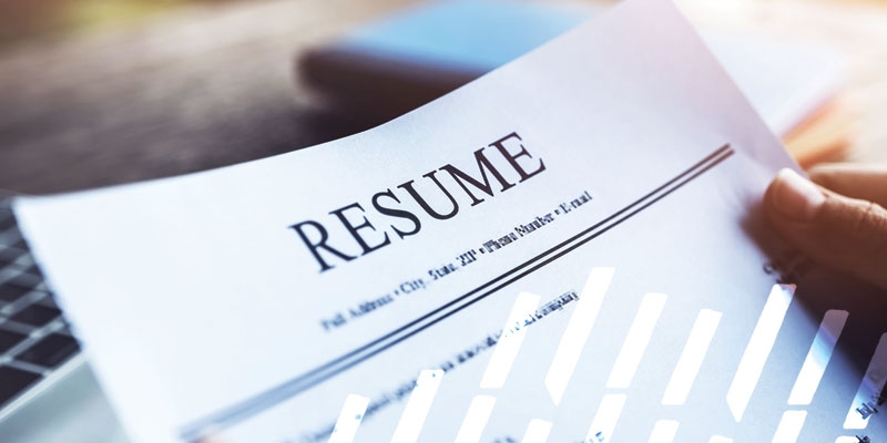 Picture of the top of a resume