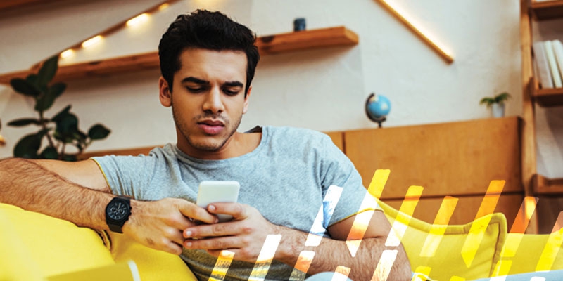 Young man on his phone