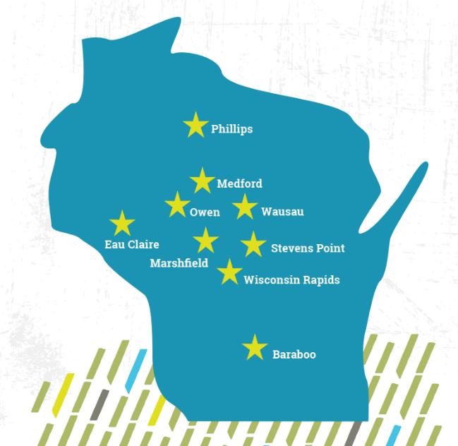 A map of the state of wisconsinDescription automatically generated